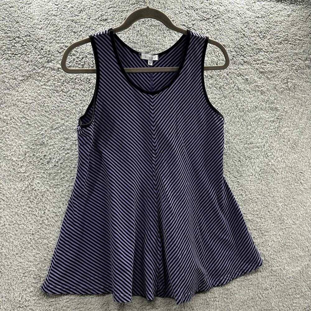 Kleen Women's Medium Tank Top‎ Purple Black Sleeveless Stretchy Comfort
